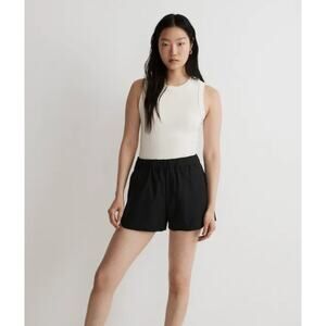 Madewell Cotton Blend Pull-On Shorts with 4 Pockets Black Size S